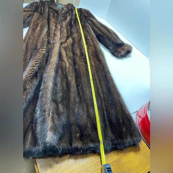 Natural Mahogany Mink Fur Coat Andriana Furs Full Length Size 12 - EXCELLENT - Picture 16 of 17